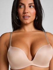 Hunkemoller Plunge Padded Underwired Brown Bra - Image 3 of 7