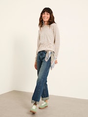 FatFace Breton Natural Knitted Stripe Jumper - Image 3 of 6