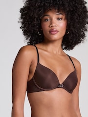 Hunkemoller Wattierter Bügel-BH mit tiefem Ausschnitt, Braun - Bild 1 von 6