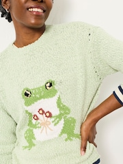 FatFace Green Frog Knitted Jumper - Image 5 of 7