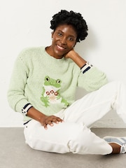 FatFace Green Frog Knitted Jumper - Image 6 of 7