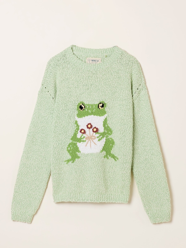 FatFace Green Frog Knitted Jumper - Image 7 of 7