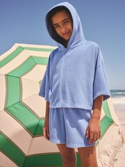 Blue Towelling Zip Hoodie And Shorts Set (3-16yrs) - Image 2 of 10