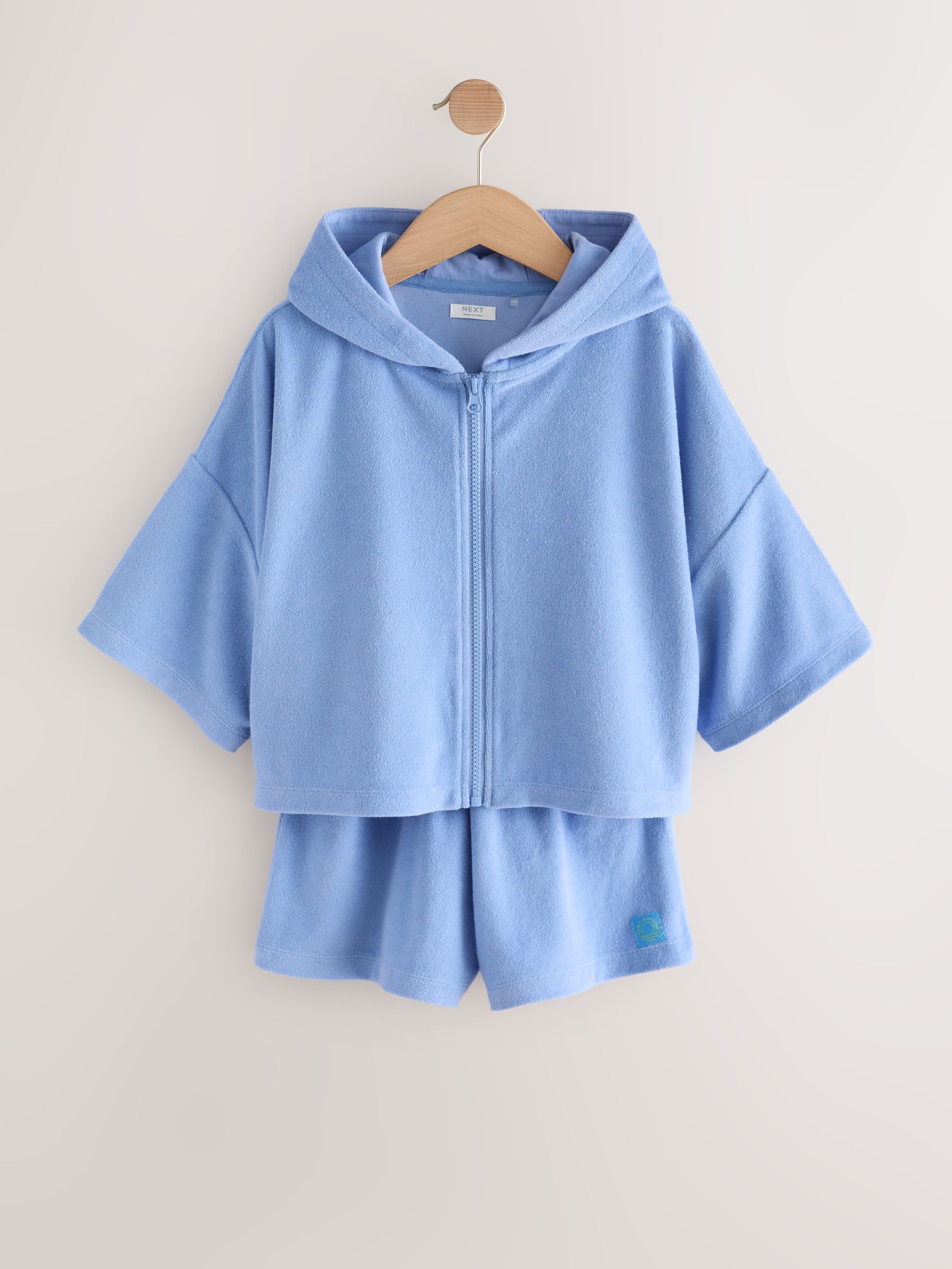 Buy Blue Towelling Zip Hoodie And Shorts Set (3-16yrs) from Next USA