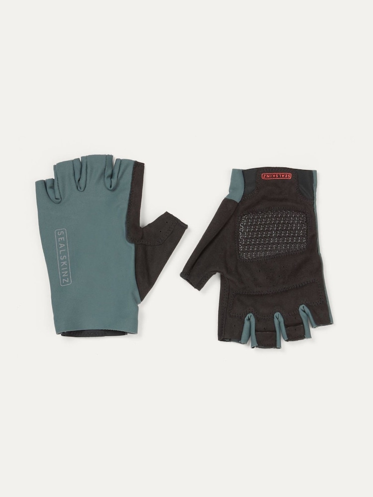 Sealskinz Green Rushford Single Layer Fingerless Cycling Gloves with Pro Gel Padding - Image 1 of 3