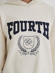 4th & Reckless Cream Oversized Fourth Varsity Emblem Harlow Hoodie - Image 4 of 4