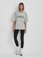 4th & Reckless Grey Oversized Sunday Distressed Slogan T-Shirt - Image 2 of 3