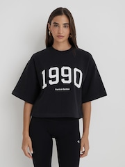 4th & Reckless Black Oversized 1990 Graphic Print Boxy Benley Sweatshirt - Image 1 of 4