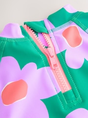 Green Stampy Floal Short Sleeved Sunsafe Swim Set (3mths-10yrs) - Image 4 of 4