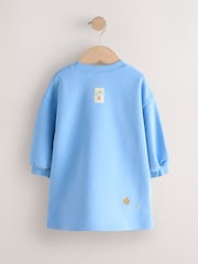 Blue Flower Relaxed Sweat Dress (3mths-7yrs) - Image 2 of 4