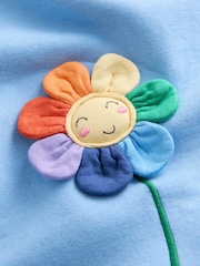 Blue Flower Relaxed Sweat Dress (3mths-7yrs) - Image 3 of 4