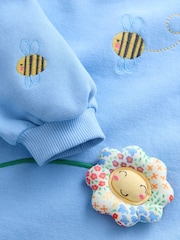 Blue Flower Relaxed Sweat Dress (3mths-7yrs) - Image 4 of 4