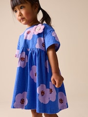 Blue Flower Jersey Dress (3mths-7yrs) - Image 1 of 9
