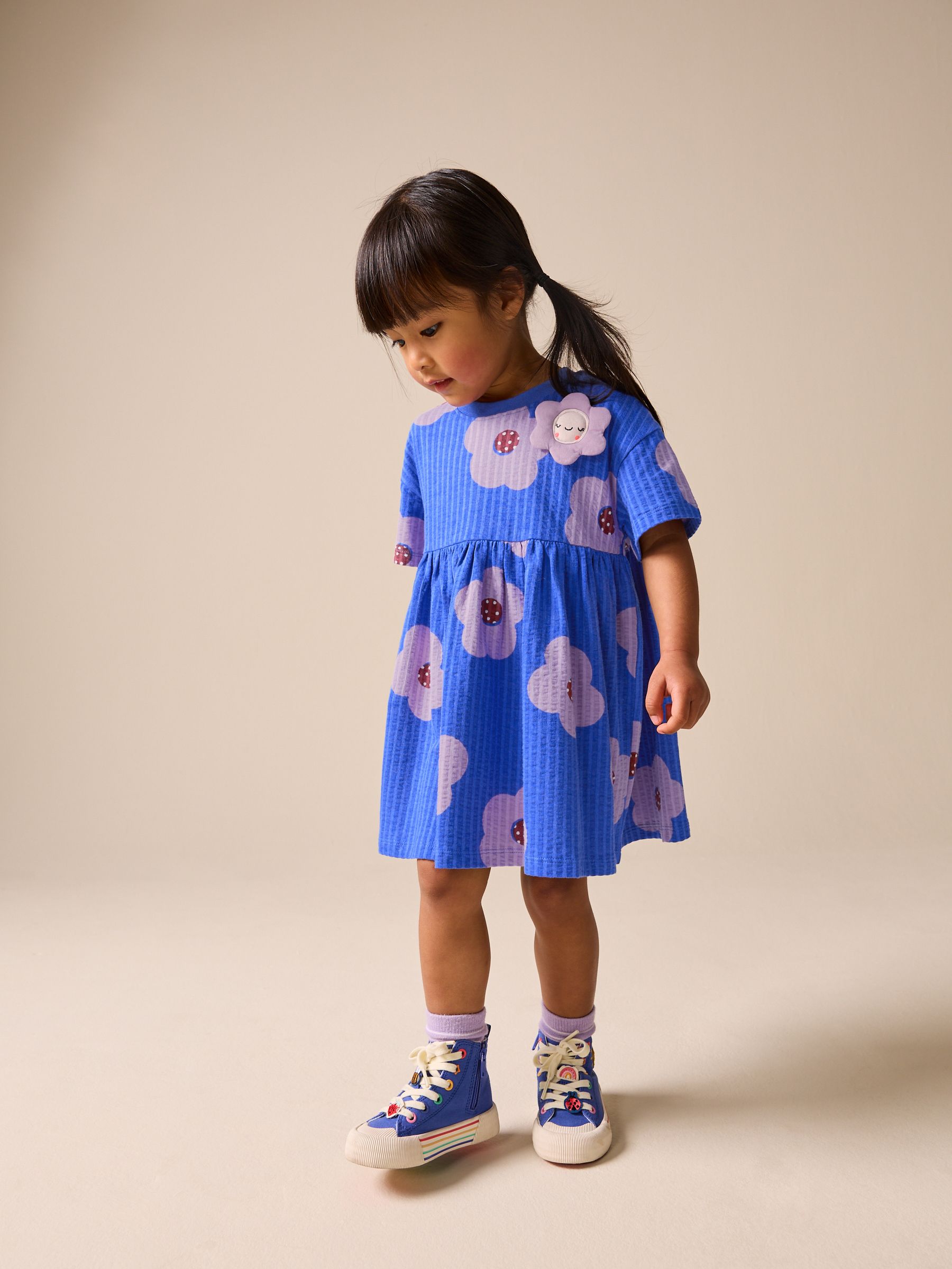 Buy Blue Flower Jersey Dress (3mths-7yrs) from Next USA