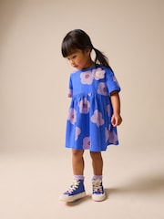Blue Flower Jersey Dress (3mths-7yrs) - Image 2 of 9