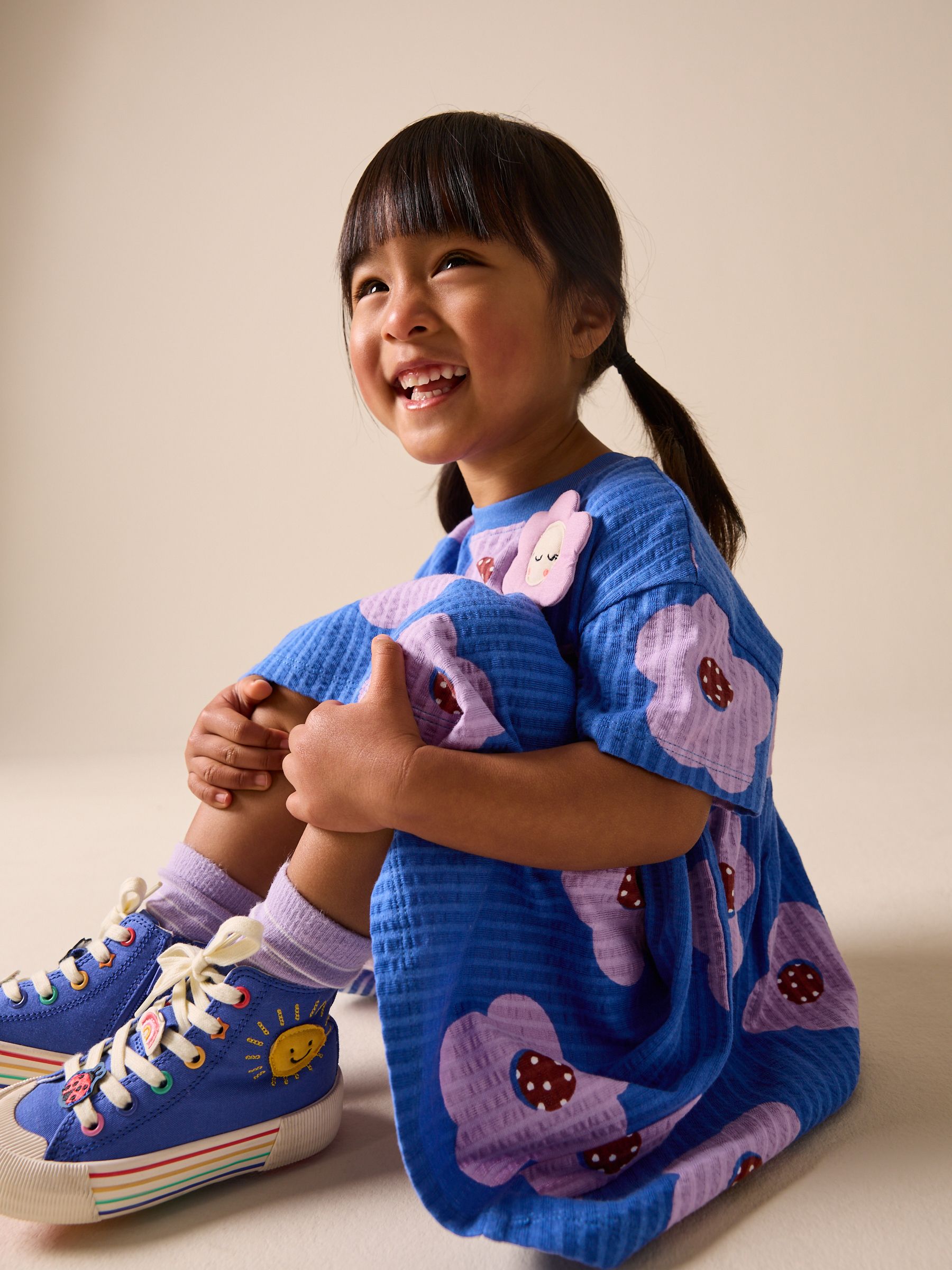 Buy Blue Flower Jersey Dress (3mths-7yrs) from Next USA