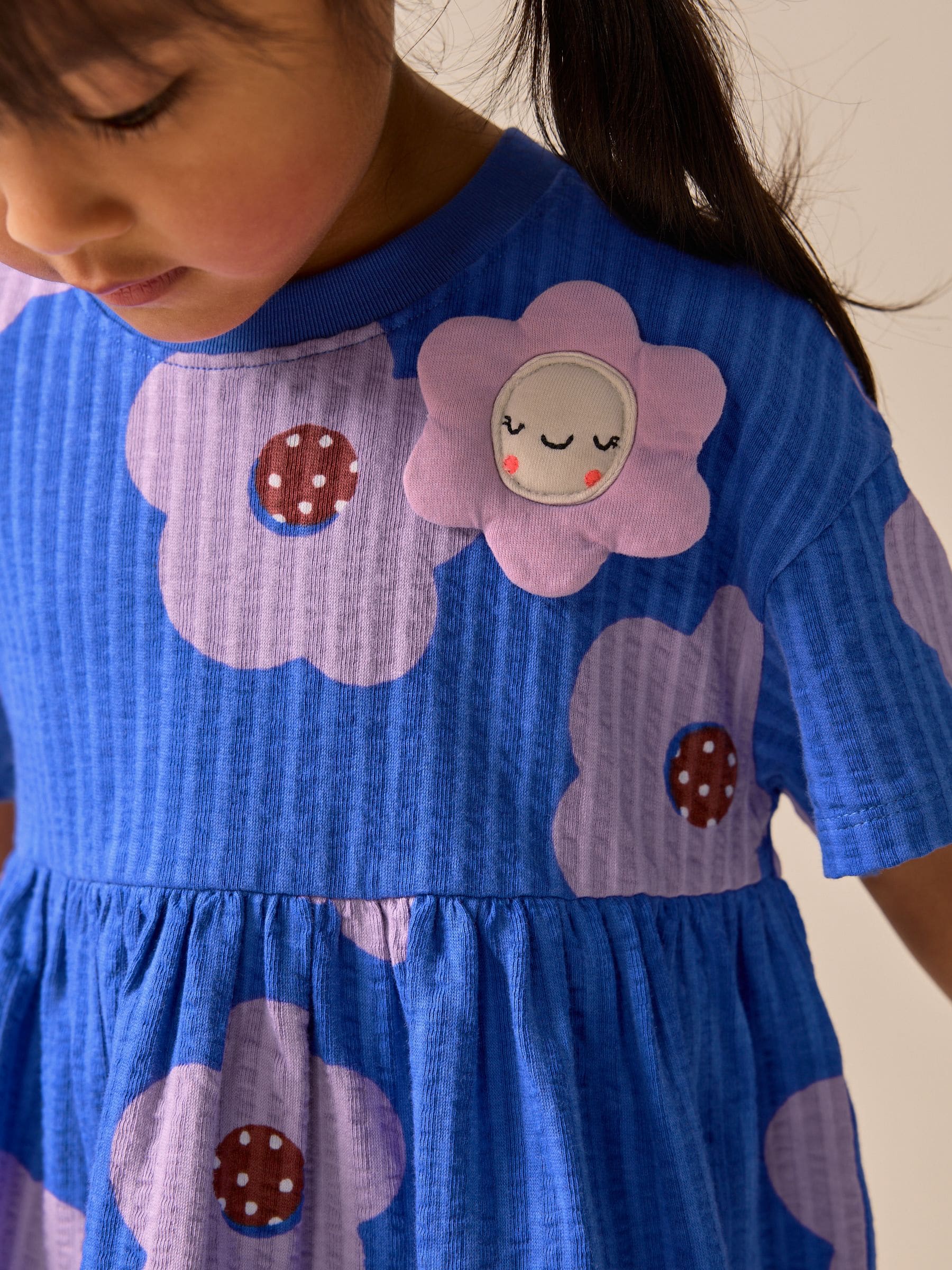 Buy Blue Flower Jersey Dress (3mths-7yrs) from Next USA