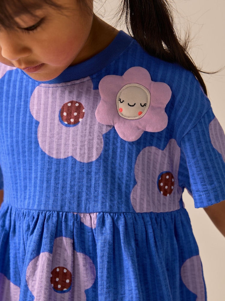 Buy Blue Flower Jersey Dress (3mths-7yrs) from Next USA