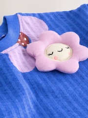 Blue Flower Jersey Dress (3mths-7yrs) - Image 8 of 9