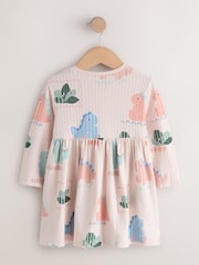 Dinossauro cream - Vestido de jérsei de manga comprida (3meses a7anos) - Imagem 2 de 4