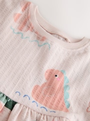 Dinossauro cream - Vestido de jérsei de manga comprida (3meses a7anos) - Imagem 3 de 4
