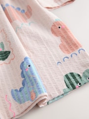 Dinossauro cream - Vestido de jérsei de manga comprida (3meses a7anos) - Imagem 4 de 4