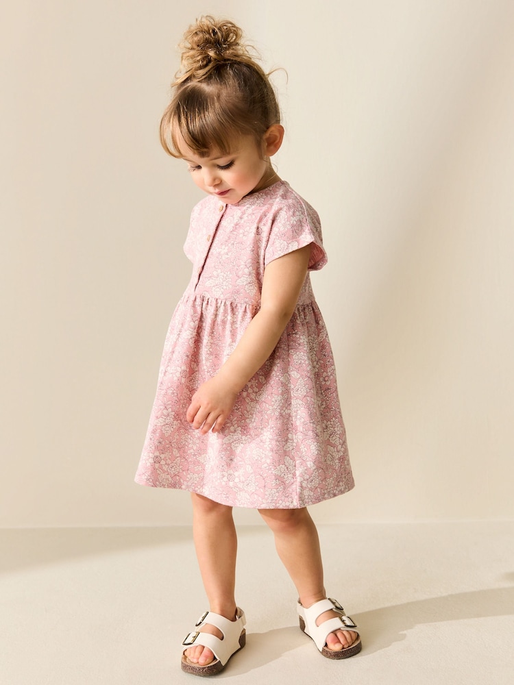 Pink Floral Jersey Dress (3mths-7yrs) - Image 1 of 3 Pink Floral Jersey Dress (3mths-7yrs) - Image 1 of 3