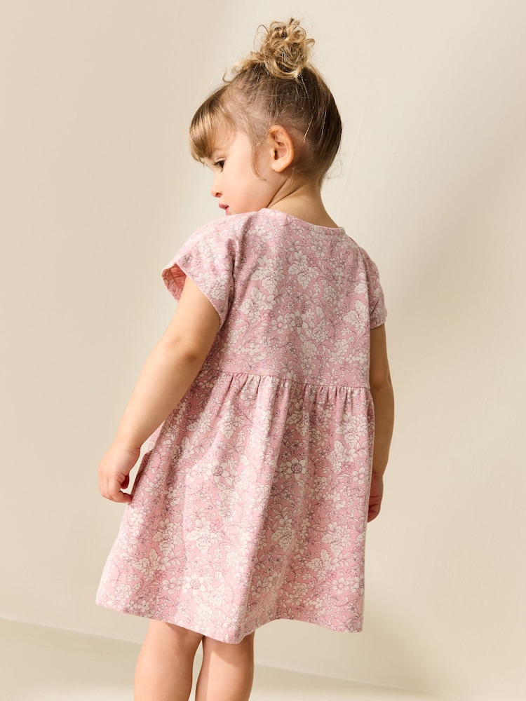 Pink Floral Jersey Dress (3mths-7yrs) - Image 3 of 3 Pink Floral Jersey Dress (3mths-7yrs) - Image 3 of 3