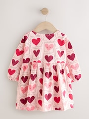 Pink Hearts Long Sleeve Jersey Dress (3mths-7yrs) - Image 6 of 8
