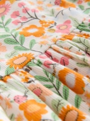 برتقالي زهور - فستان مضلع بأكمام قصيرة (3شهور -7سنوات) - صورة 7 من 8