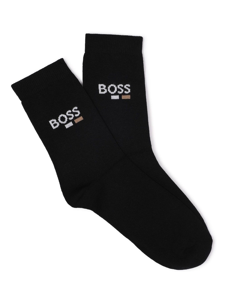 BOSS Black Set of 2 Logo Socks - Image 2 of 4
