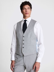 MOSS Grey Tailored Fit Stretch Waistcoat - Image 1 of 3