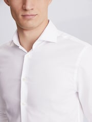 MOSS White Slim Fit Dobby Stretch Shirt - Image 2 of 3