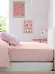 2 Pack Pink/White Cotton Fitted Sheet - Image 1 of 5