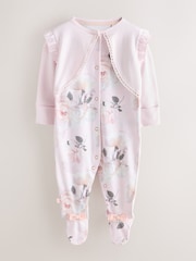Baker by Ted Baker Pink Overlay Floral Sleepsuit - Image 1 of 7