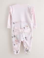 Baker by Ted Baker Pink Overlay Floral Sleepsuit - Image 2 of 7