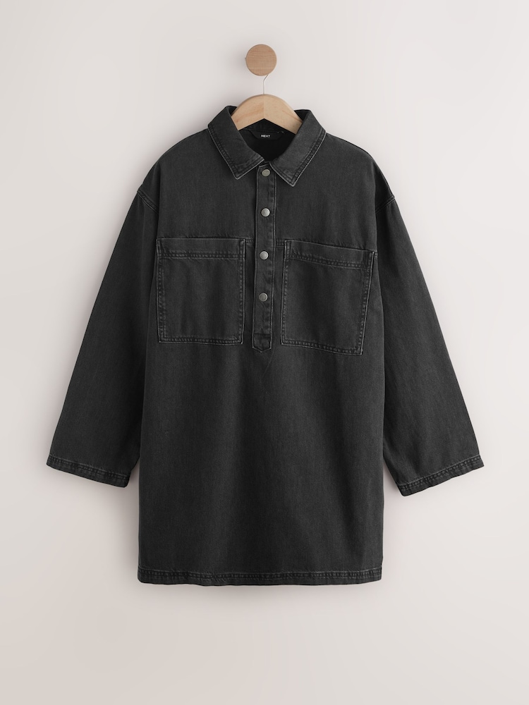 Buy Black Mini Long Sleeve Utility Denim Dress from Next Kenya
