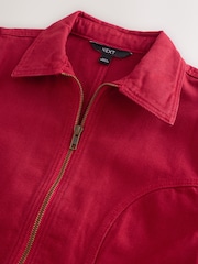 Rot - Denim Zip Through Mini Polo Dress - Bild 8 von 9