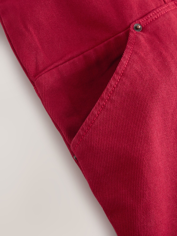 Rot - Denim Zip Through Mini Polo Dress - Bild 9 von 9