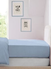 2 Pack Blue/White Cotton Fitted Sheet - Image 1 of 5