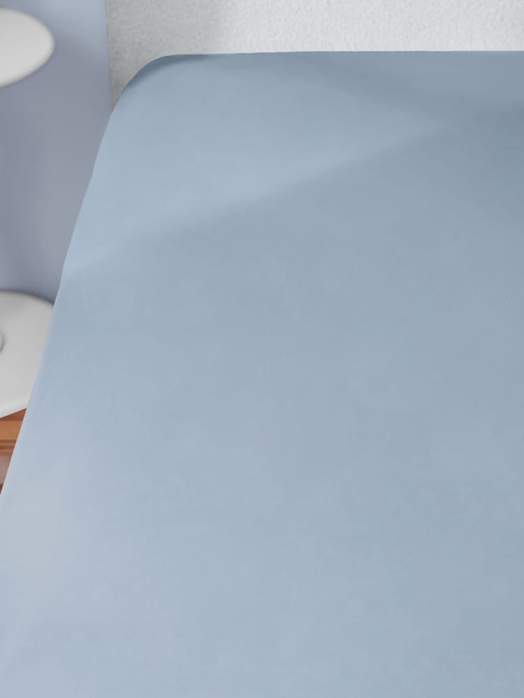 2 Pack Blue/White Cotton Fitted Sheet - Image 5 of 5