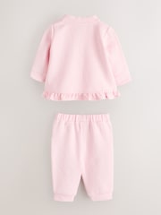 Baker by Ted Baker Pink Quilted Jacquard Jacket, T-Shirt & Joggers Set 3 Piece - Image 2 of 6