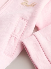 Baker by Ted Baker Pink Quilted Jacquard Jacket, T-Shirt & Joggers Set 3 Piece - Image 4 of 6