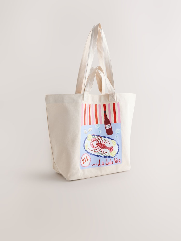 Cream Lobster Print Shopper Bag - Image 1 of 11