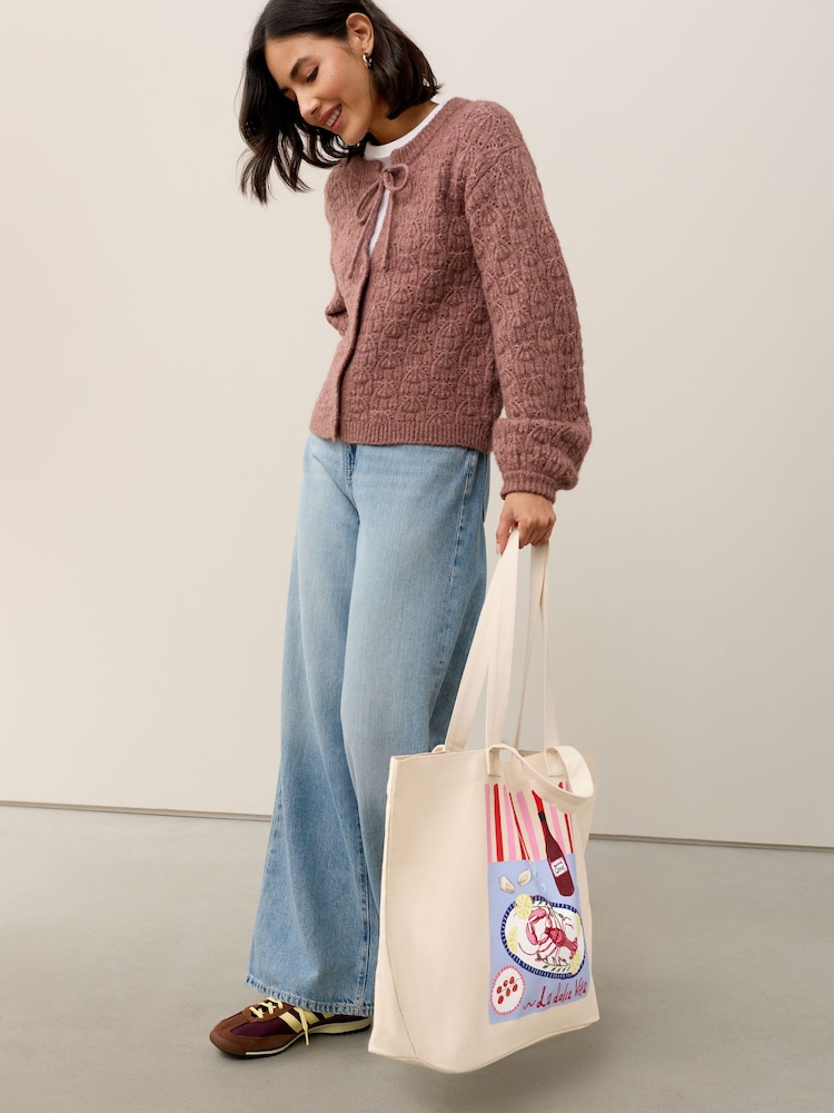 Cream Lobster Print Shopper Bag - Image 11 of 11