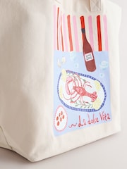 Cream Lobster Print Shopper Bag - Image 4 of 11
