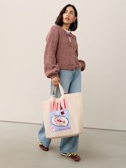 Cream Lobster Print Shopper Bag - Image 6 of 11