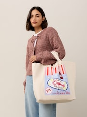 Cream Lobster Print Shopper Bag - Image 7 of 11