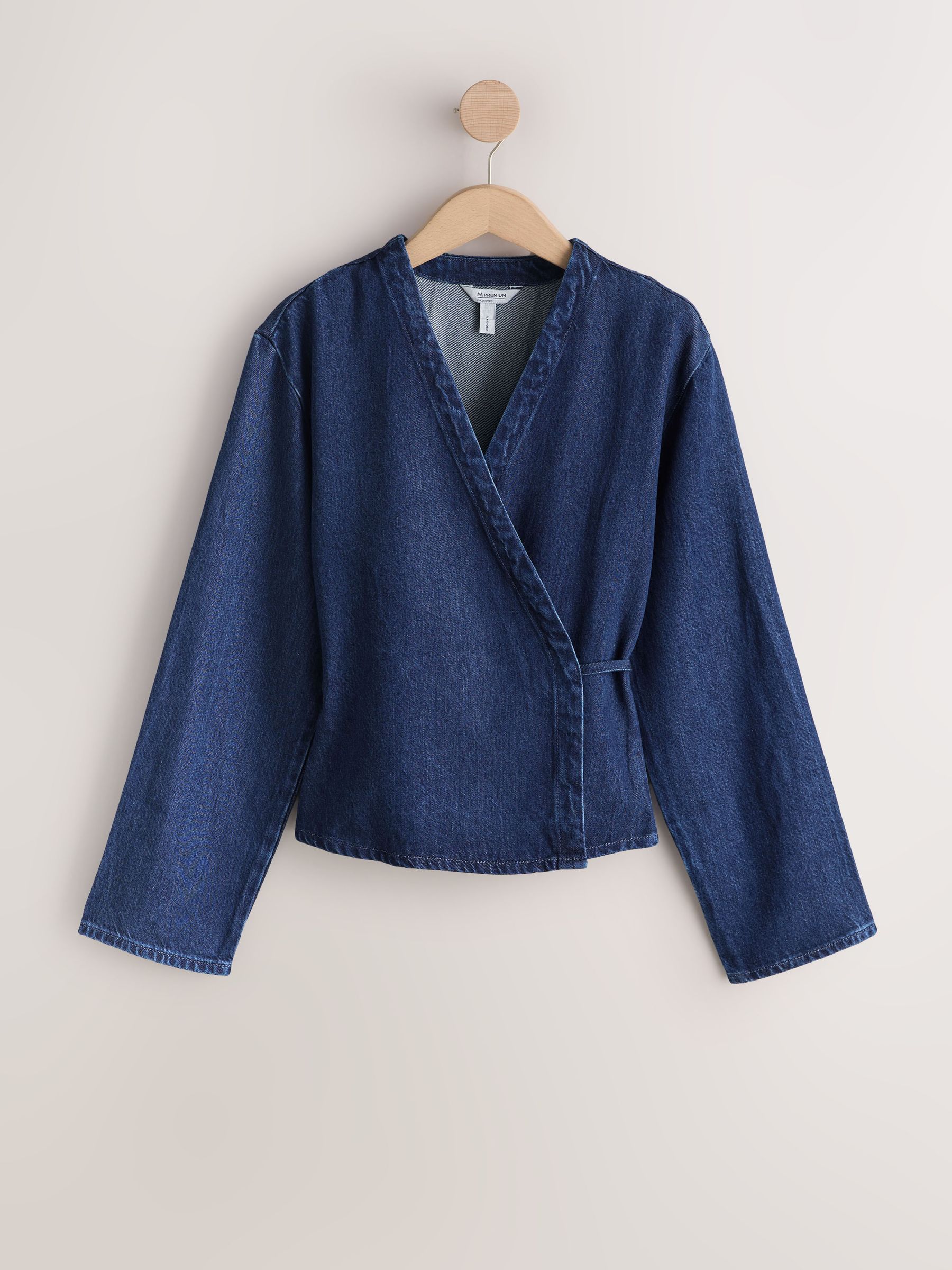 Buy Indigo Blue N. Premium Asymmetrical Wrap Shirt from Next India