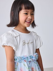 Albastru - Baker by Ted Baker Floral Ruffle Mesh Mockable Blue Dress - Imaginea 7 din 7